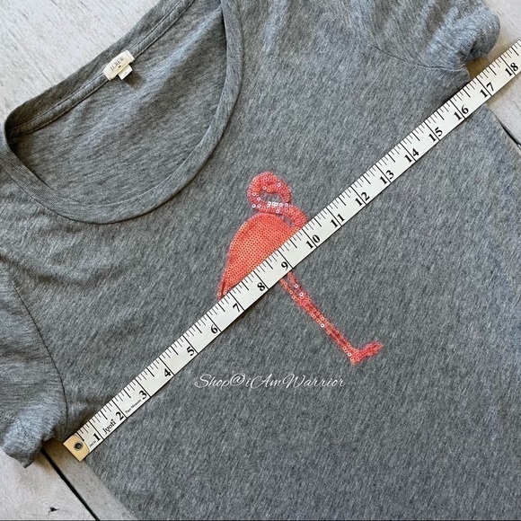 J.Crew sequin coral flamingo gray t-skirt *shop@iamwarrior - Picture 6 of 10